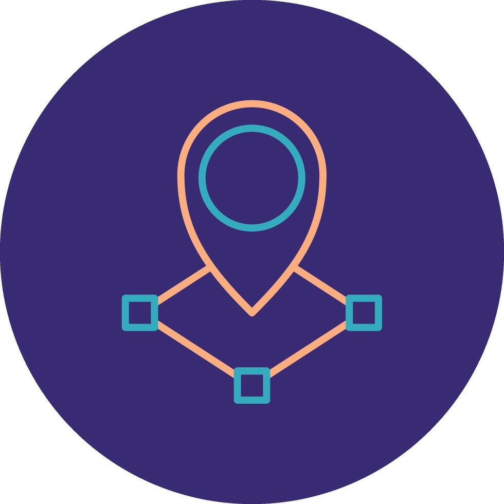 Location Line Two Color Circle Icon vector