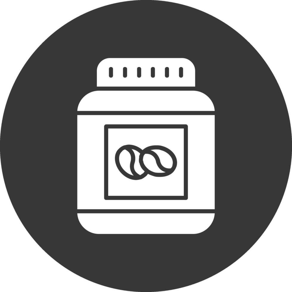 Beans Jar Glyph Inverted Icon vector