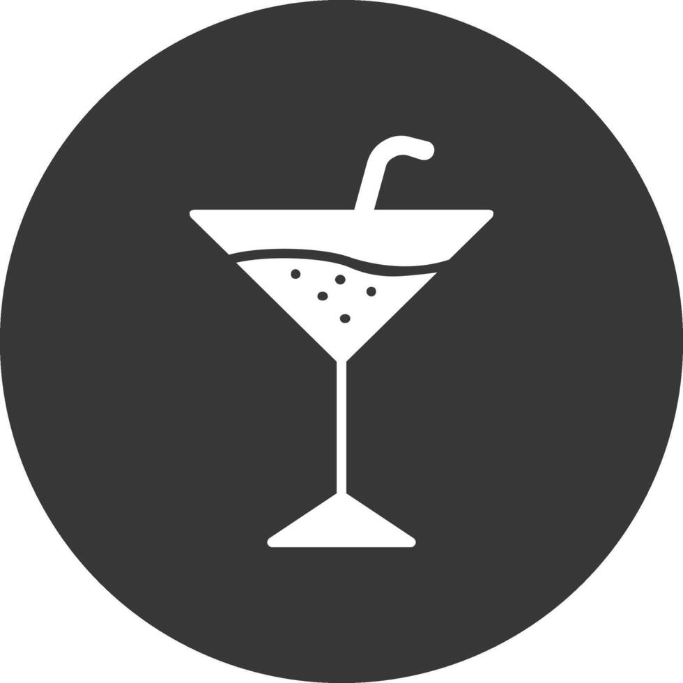 Martini Glyph Inverted Icon vector