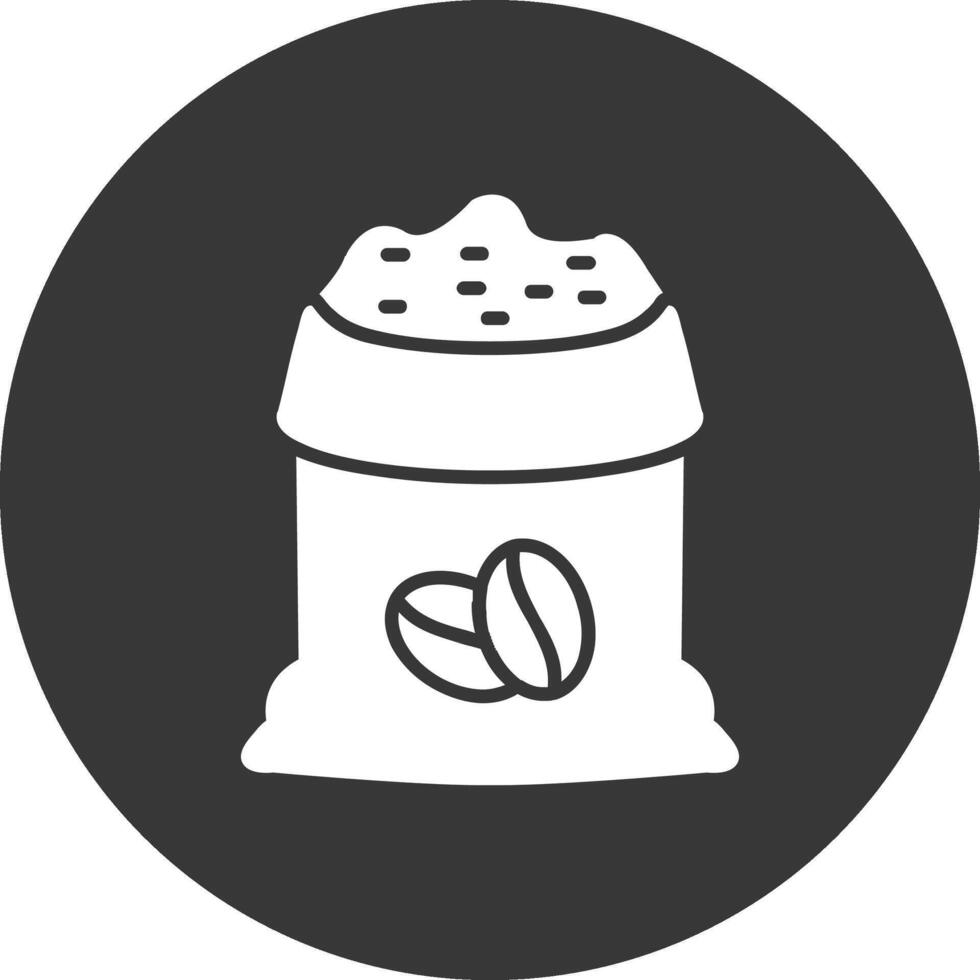 Bean Sack Glyph Inverted Icon vector