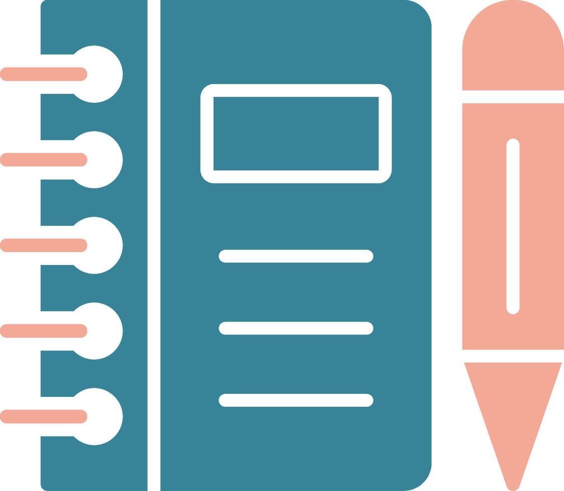 Notebook Glyph Two Color Icon vector