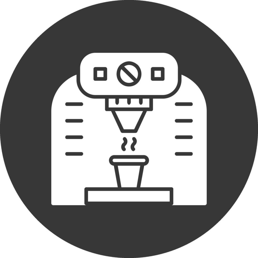 Coffee Machine Glyph Inverted Icon vector