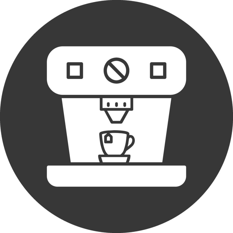 Coffee Machine Glyph Inverted Icon vector