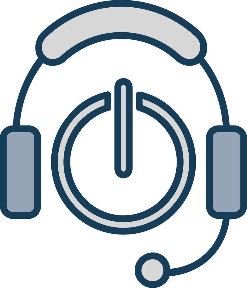 Headphones Line Filled Grey Icon vector