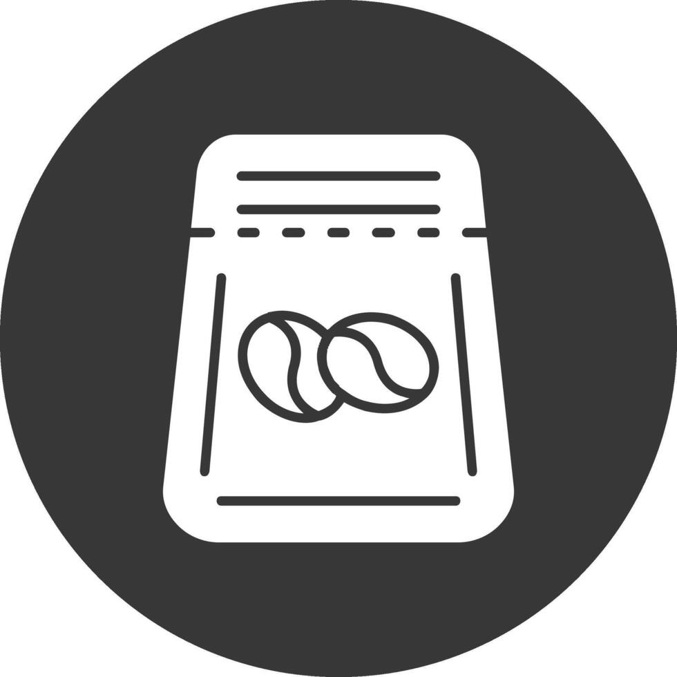 Beans Bag Glyph Inverted Icon vector