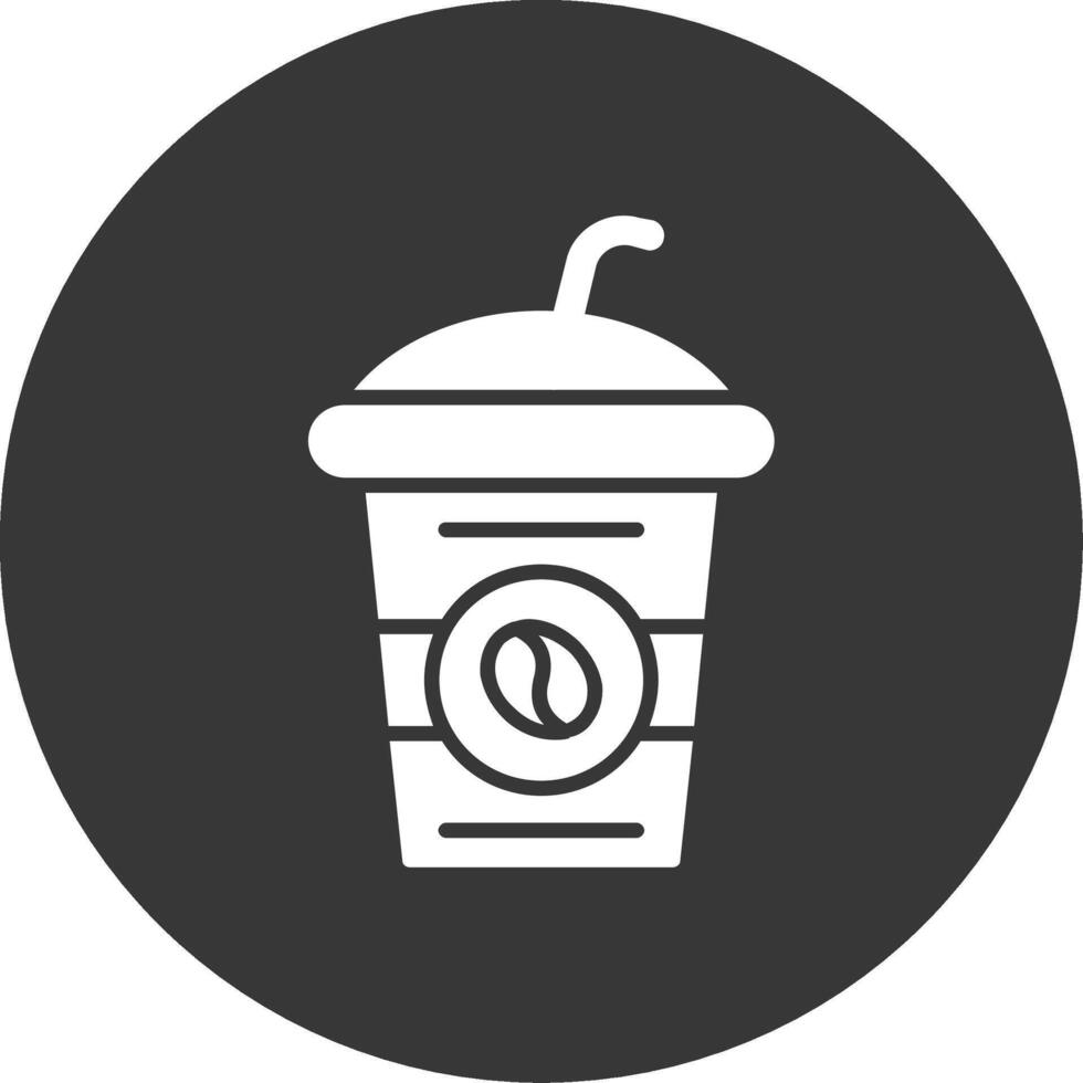 Coffee Cup Glyph Inverted Icon vector