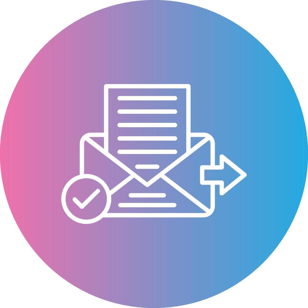 Send Mail Line Gradient Circle Icon vector