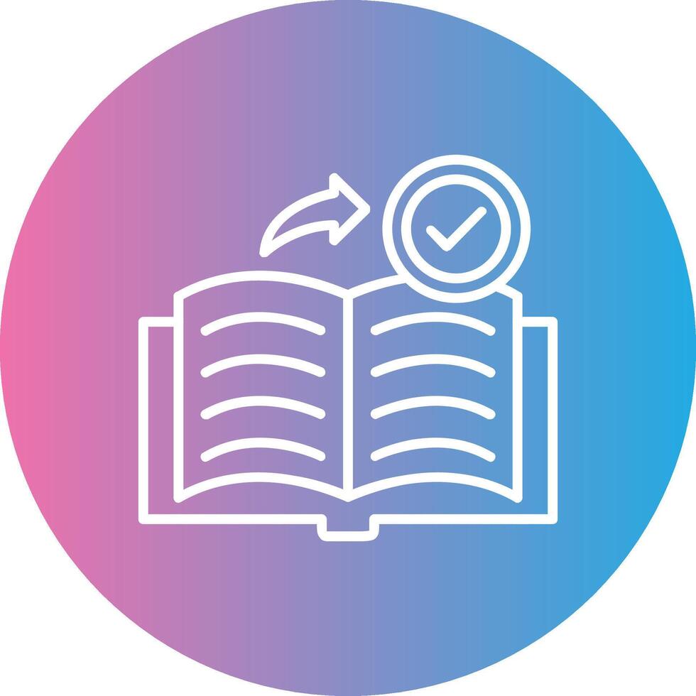 Book Line Gradient Circle Icon vector