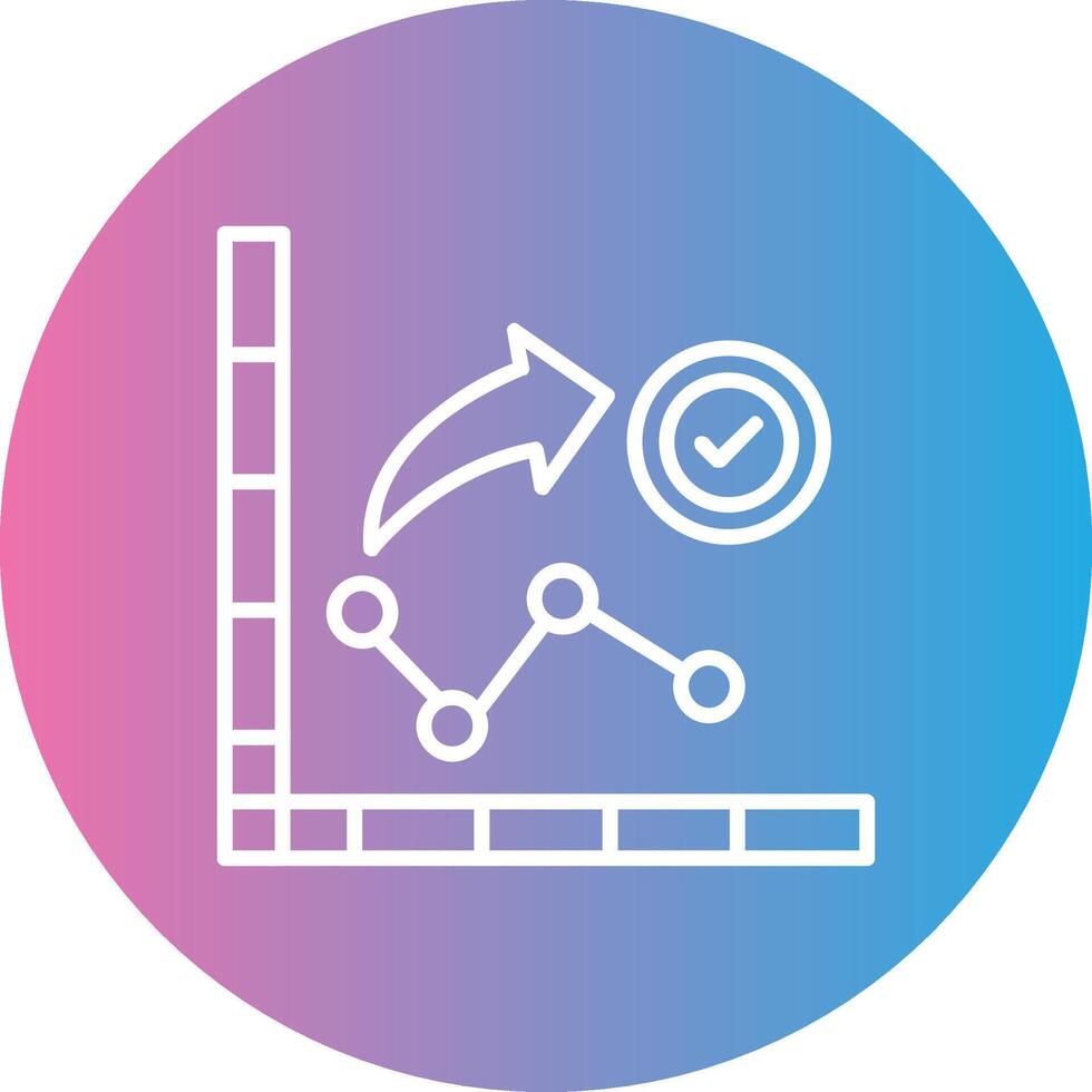 gráfico línea degradado circulo icono vector