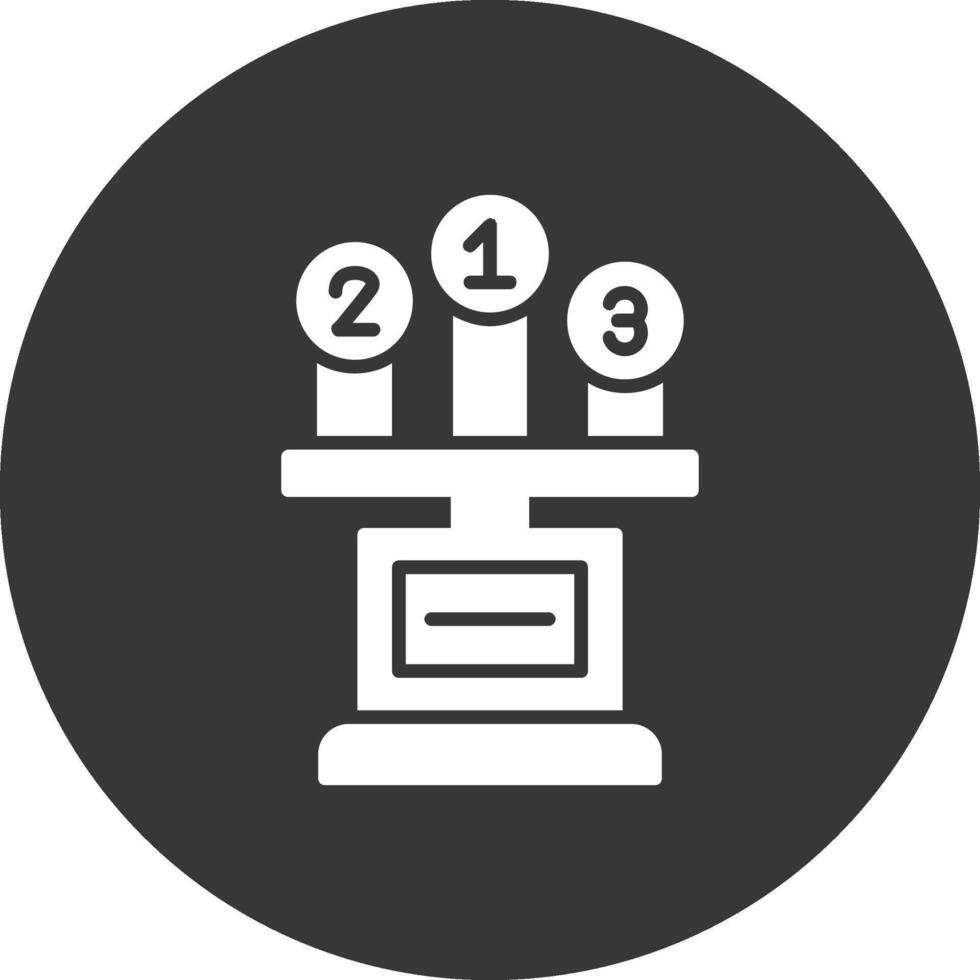 Leaderboard Glyph Inverted Icon vector