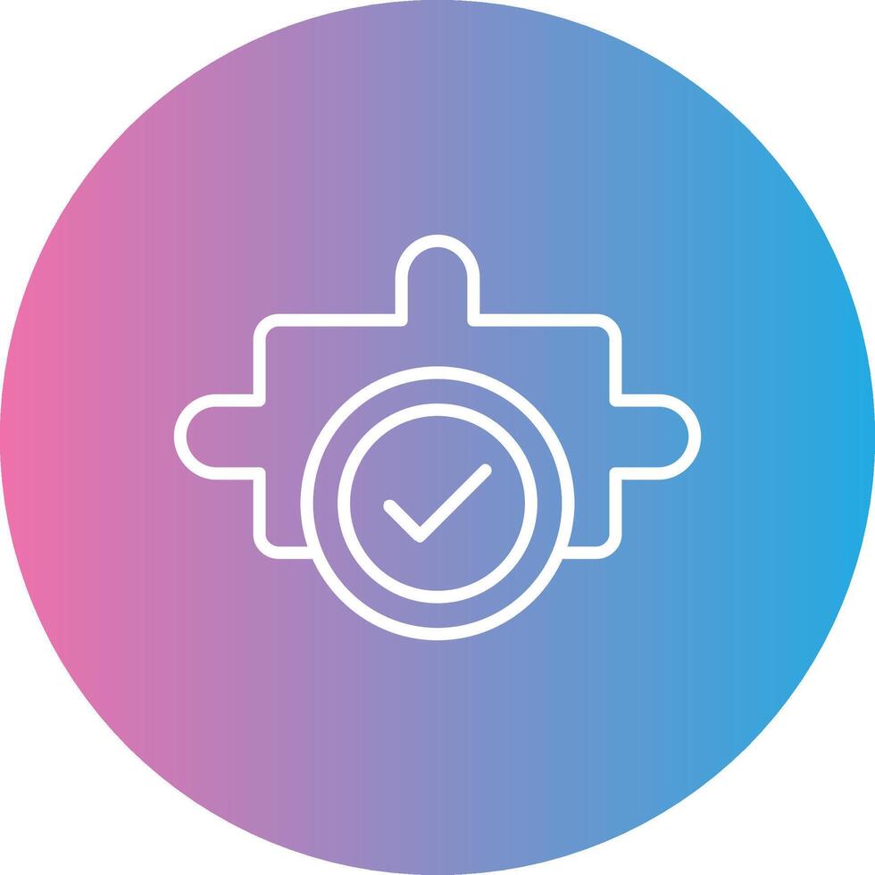 Jigsaw Line Gradient Circle Icon vector