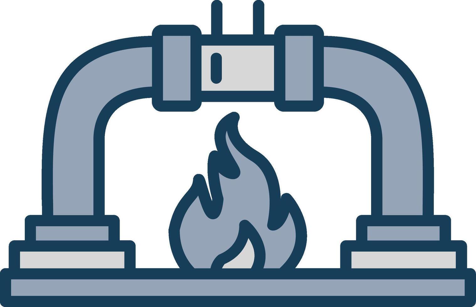 Gas PipeLine Filled Grey Line Filled Grey Icon vector