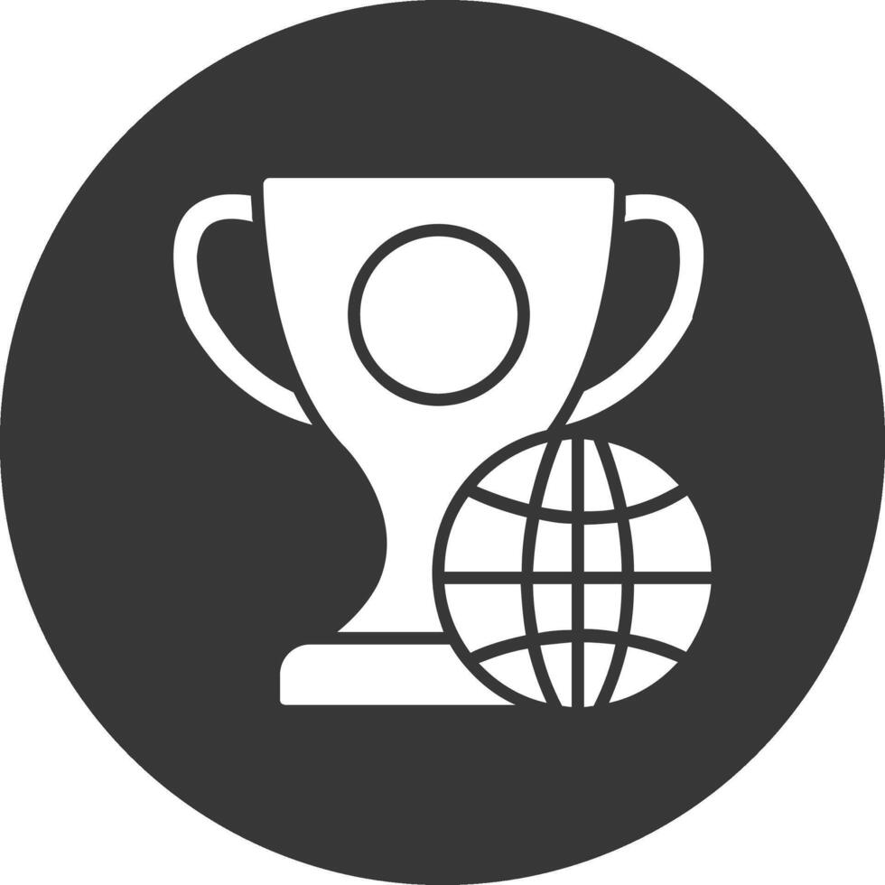 Globe Glyph Inverted Icon vector