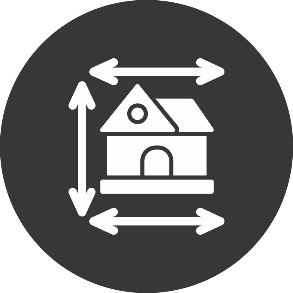 Home Dimensions Glyph Inverted Icon vector