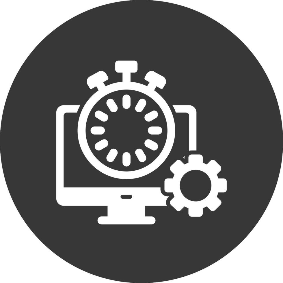 Fast Processing Glyph Inverted Icon vector