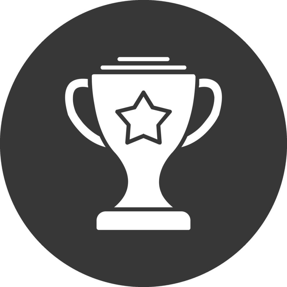 Trophy Glyph Inverted Icon vector