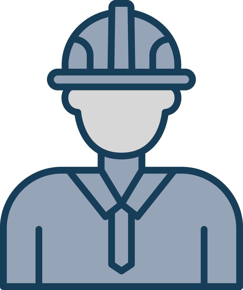 Engineer Line Filled Grey Icon vector