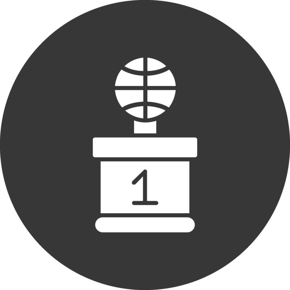 icono de glifo de baloncesto invertido vector