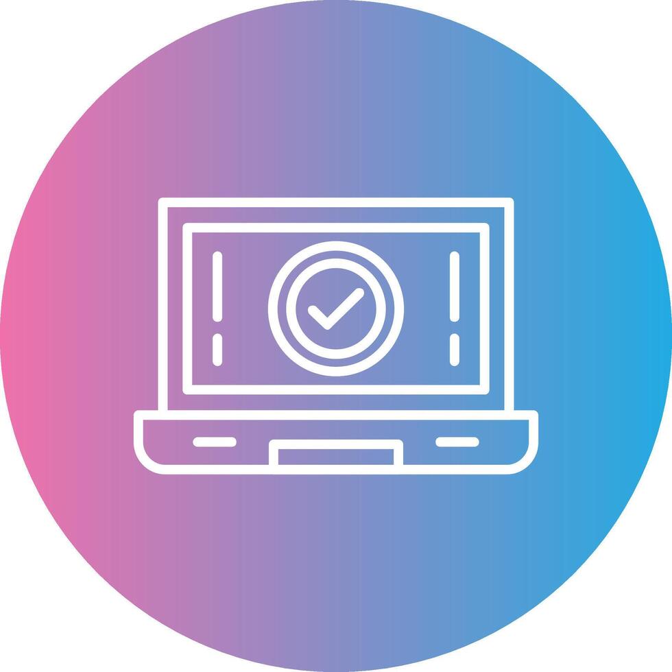 Laptop Line Gradient Circle Icon vector