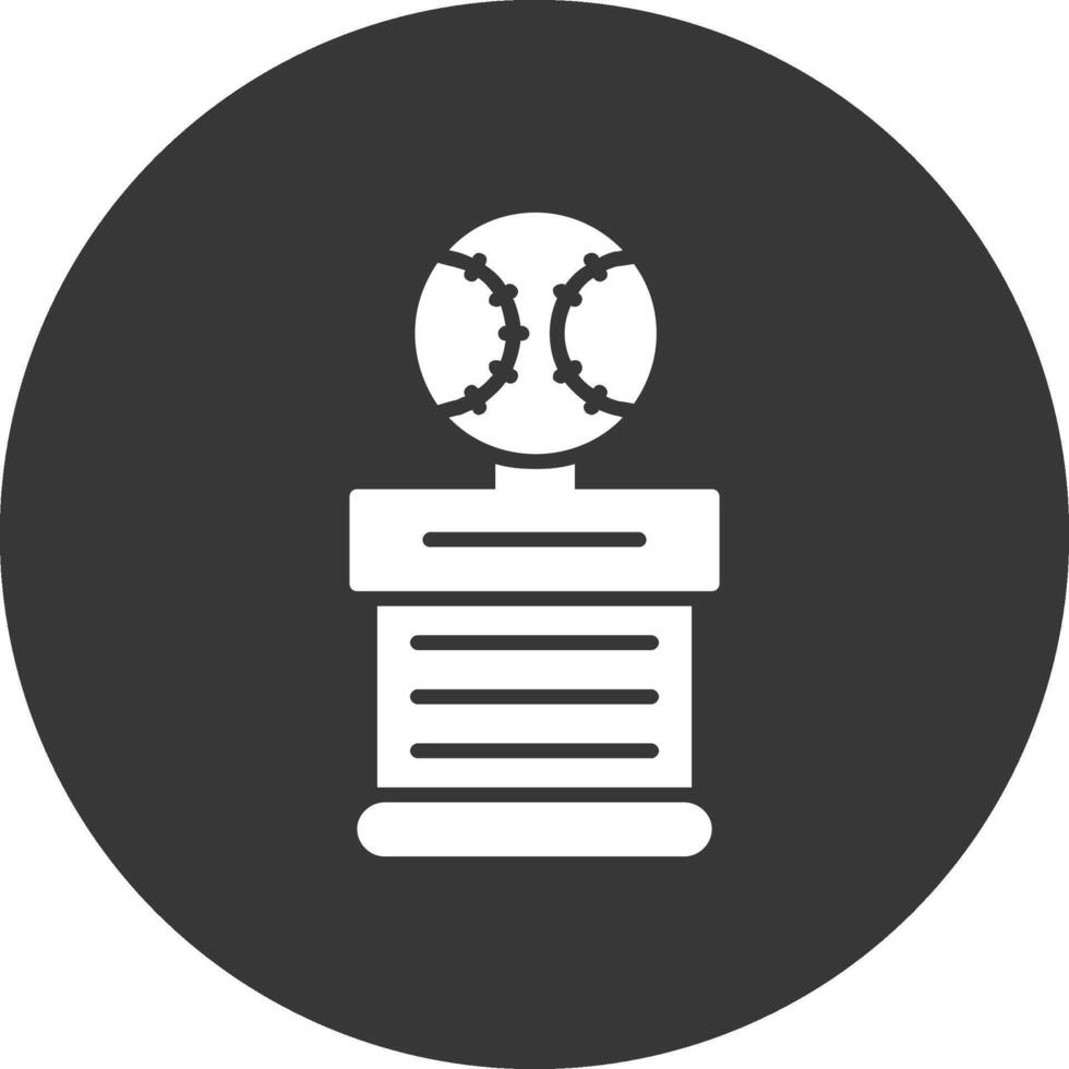 Baseball Glyph Inverted Icon vector