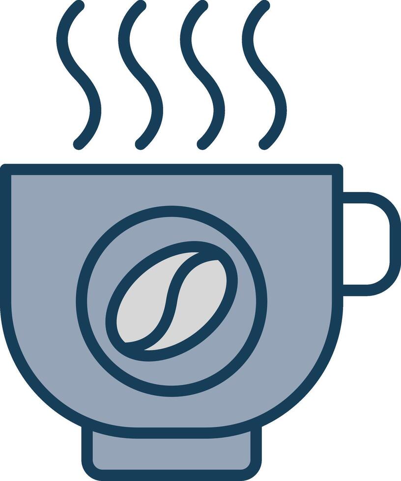 Coffee Line Filled Grey Icon vector