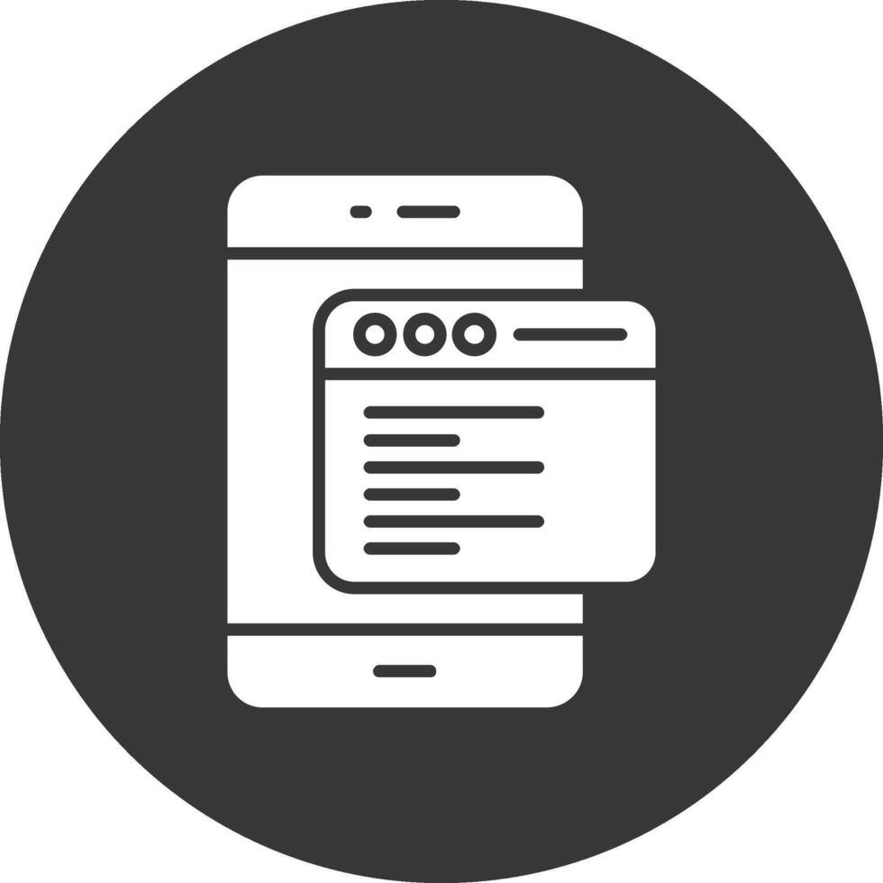 Smartphone Glyph Inverted Icon vector
