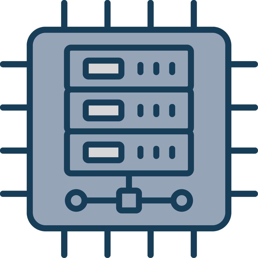 Cpu Line Filled Grey Icon vector