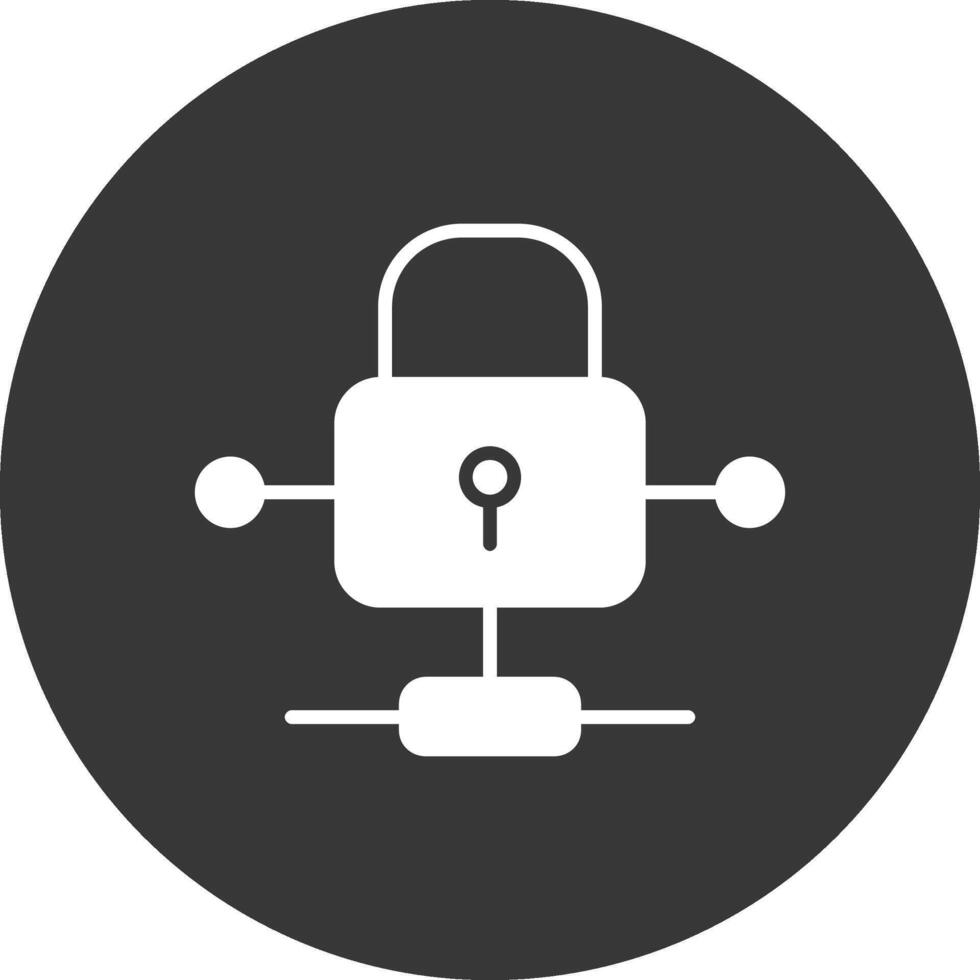 Padlock Glyph Inverted Icon vector