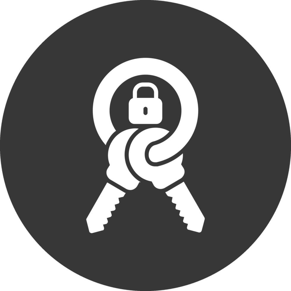 Keychain Glyph Inverted Icon vector
