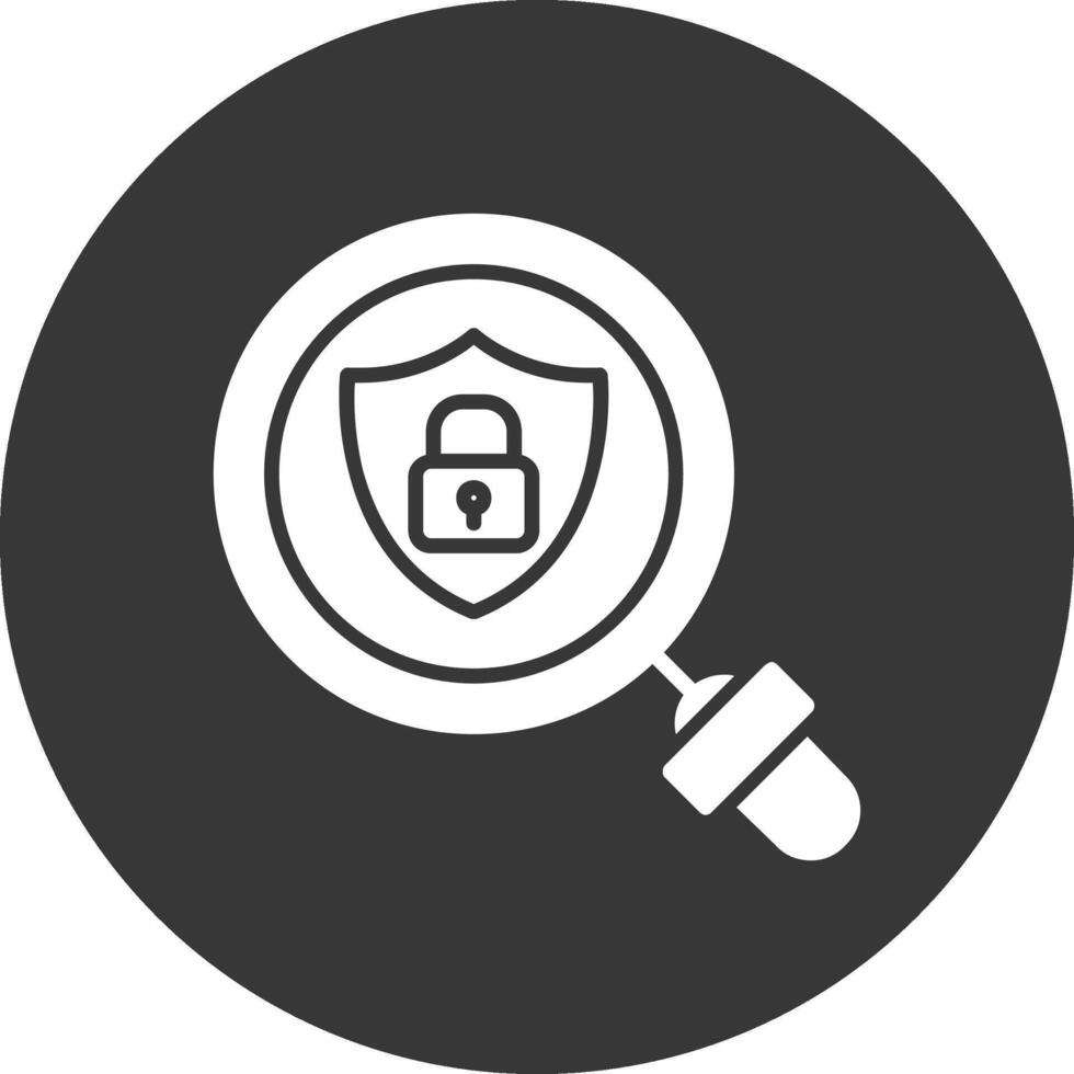 Magnifying Glass Glyph Inverted Icon vector