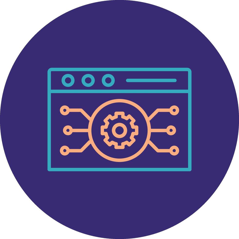 Website Algorithm Line Two Color Circle Icon vector