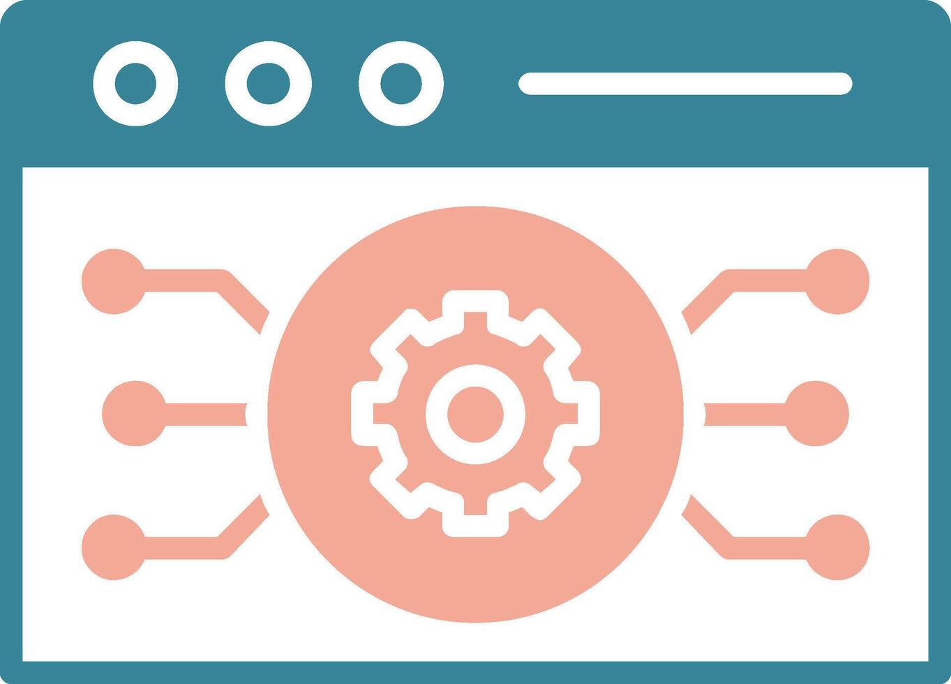 Website Algorithm Glyph Two Color Icon vector