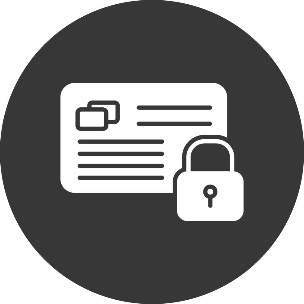 Secure Payment Glyph Inverted Icon vector