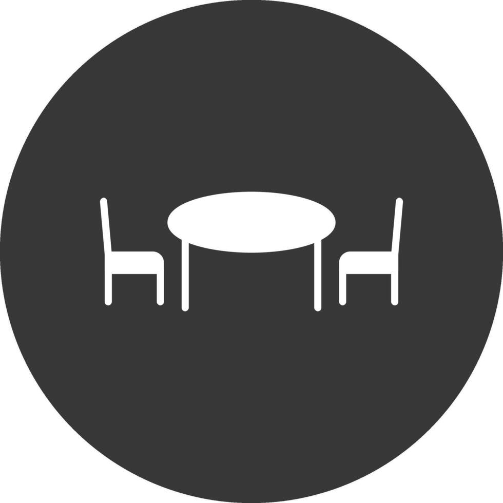 Kitchen Table Glyph Inverted Icon vector