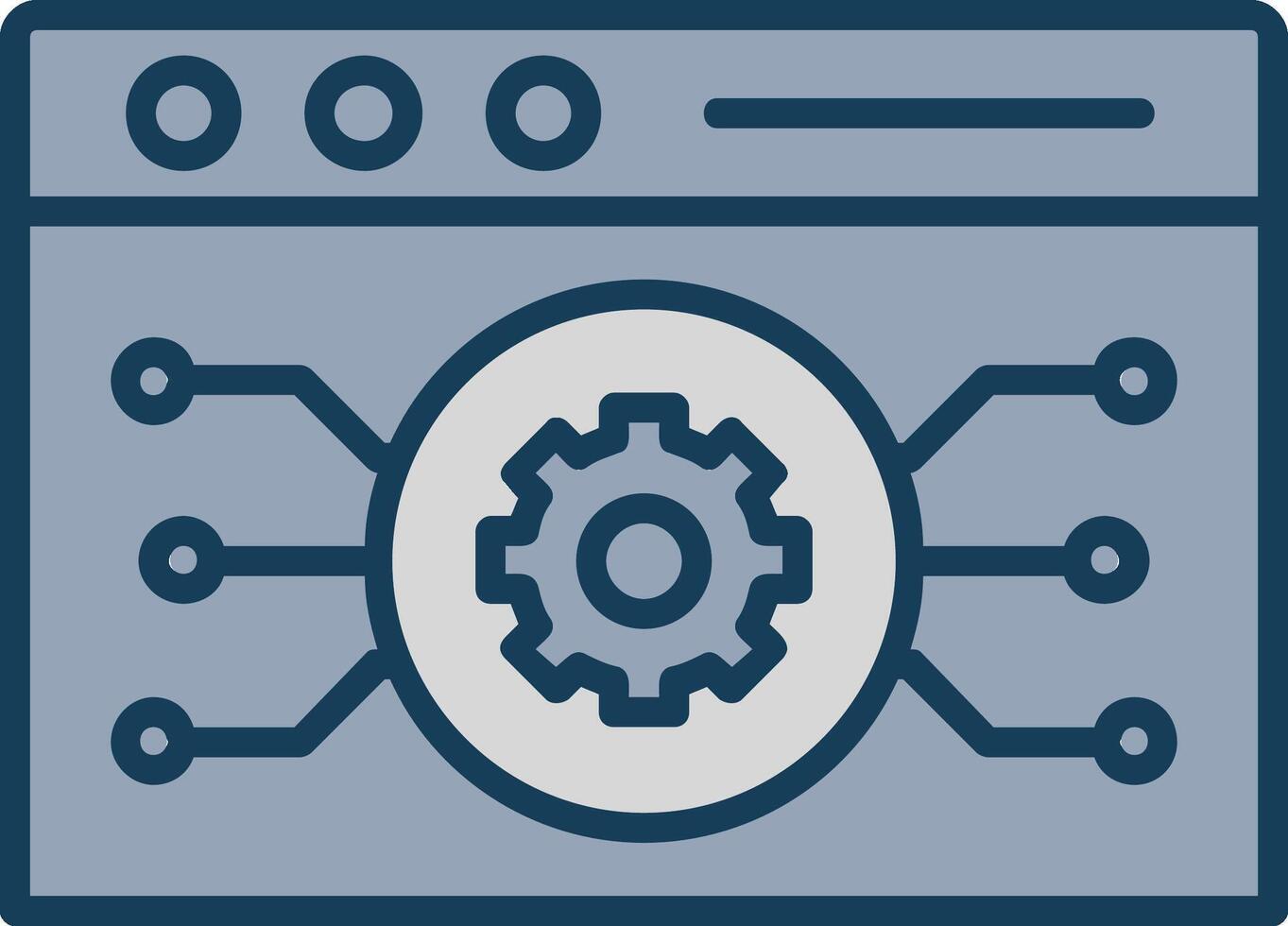 Website Algorithm Line Filled Grey Icon vector