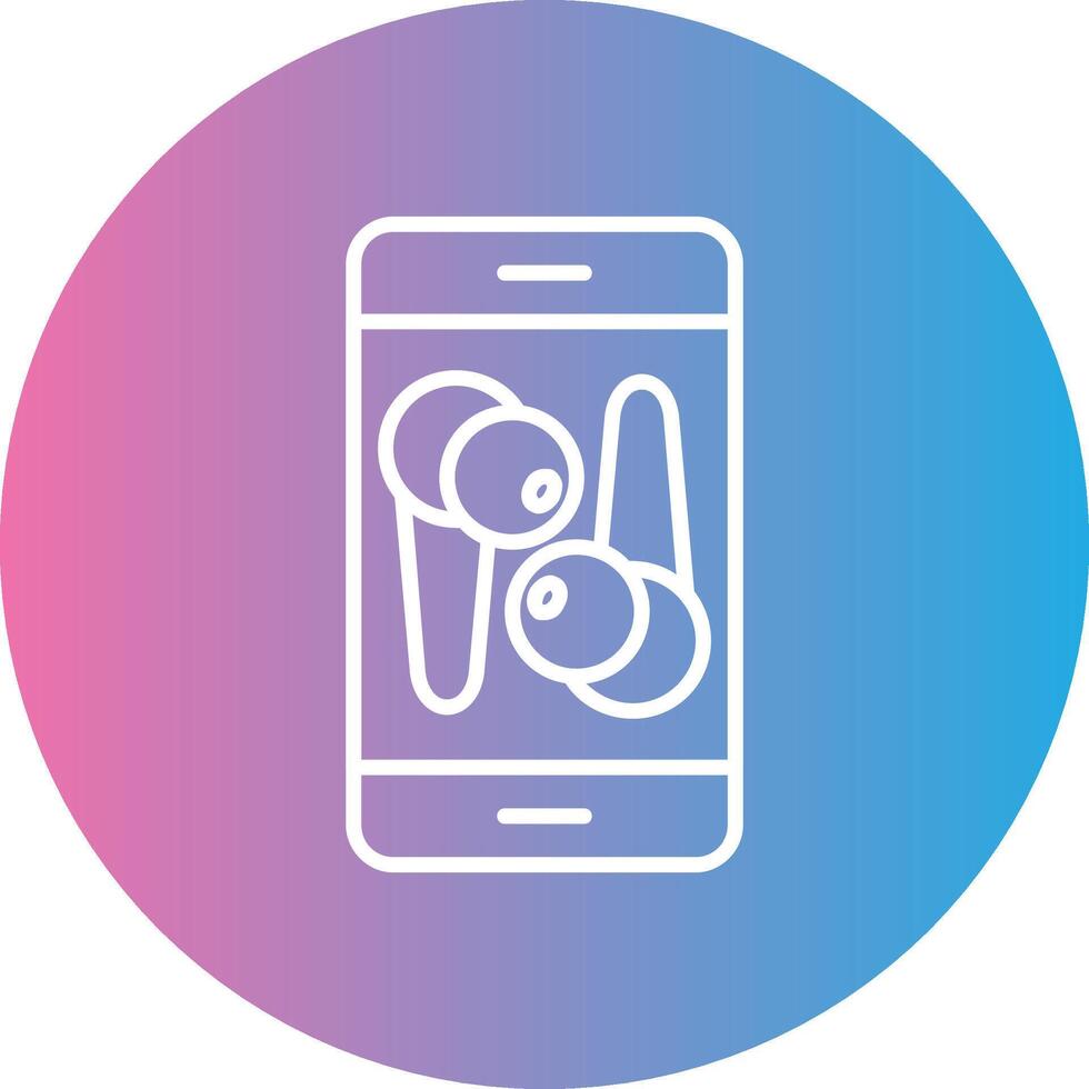 Smart Phone Line Gradient Circle Icon vector