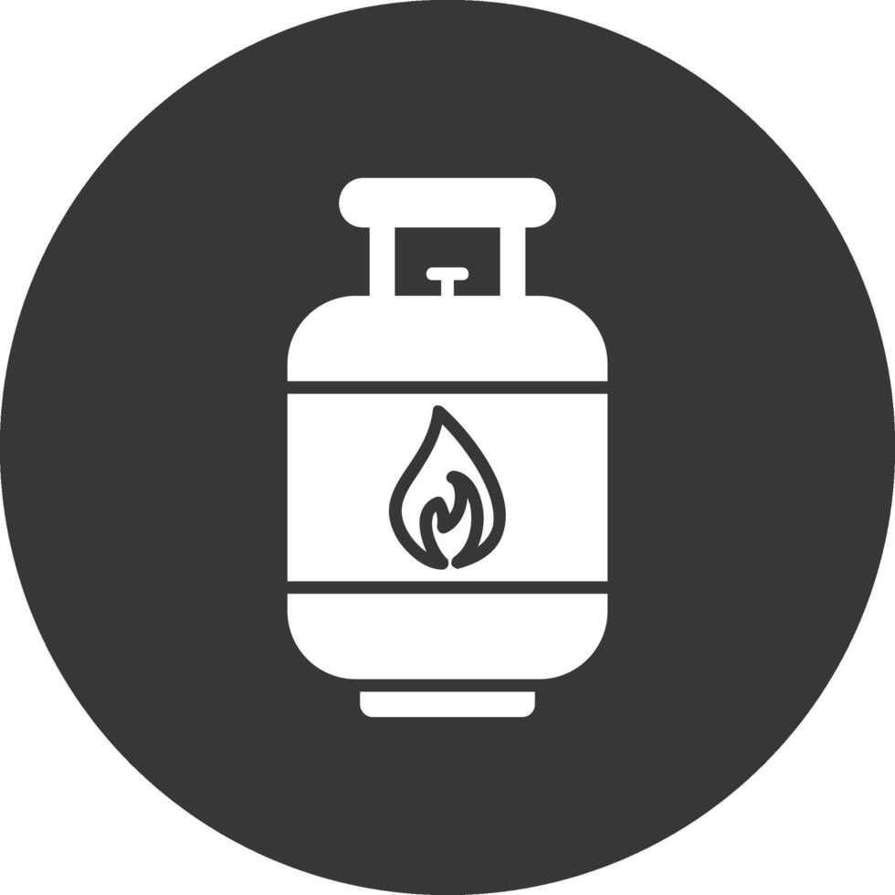 Gas Cylinder Glyph Inverted Icon vector