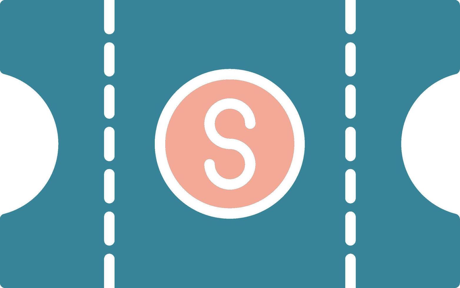Voucher Glyph Two Color Icon vector