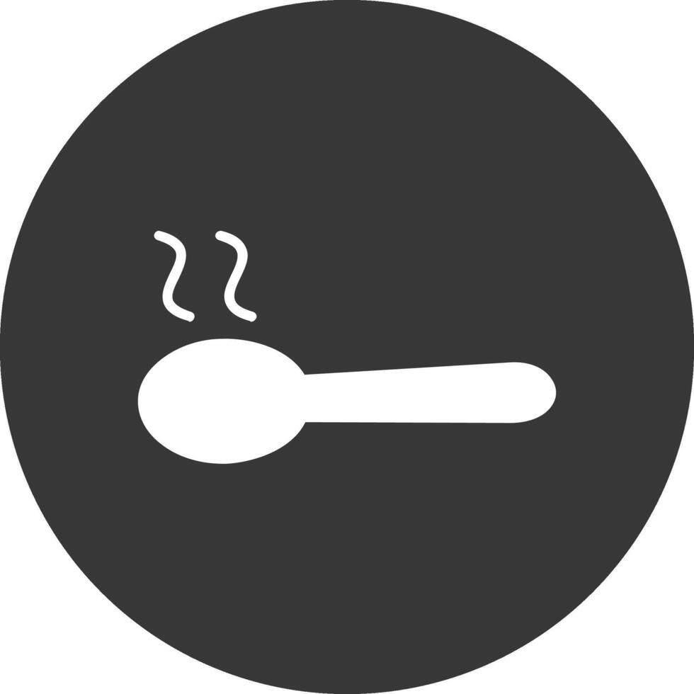cuchara glifo invertido icono vector