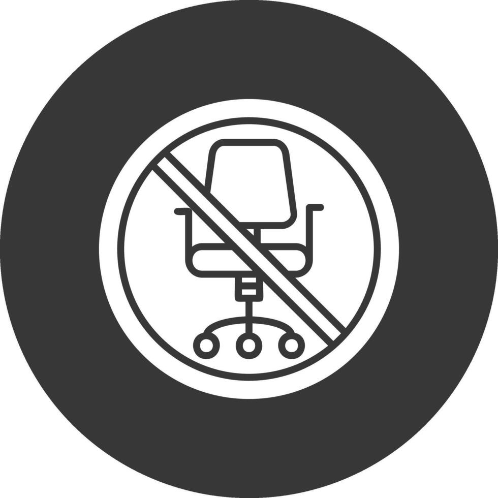 Prohibited Sign Glyph Inverted Icon vector