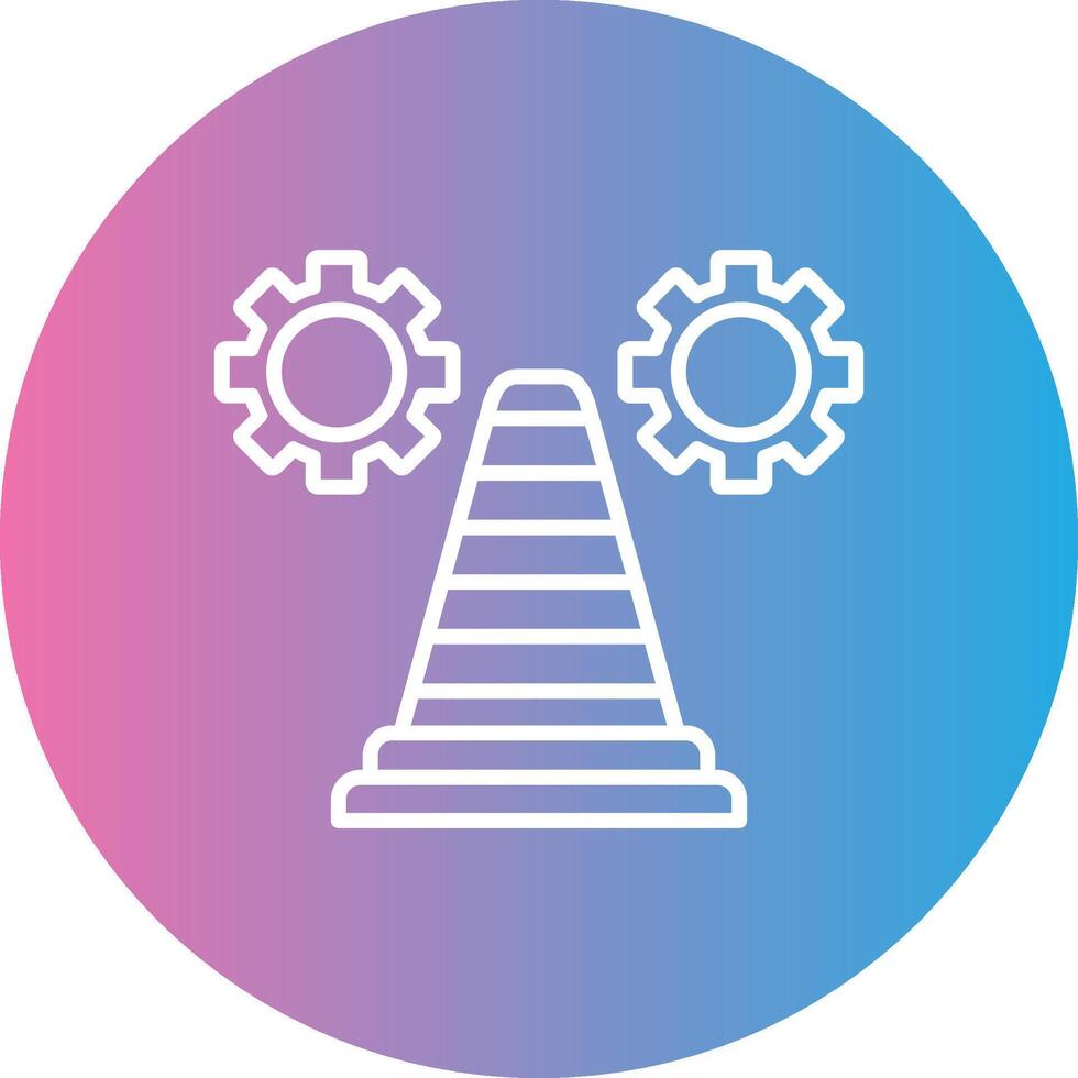 Traffic Cone Line Gradient Circle Icon vector