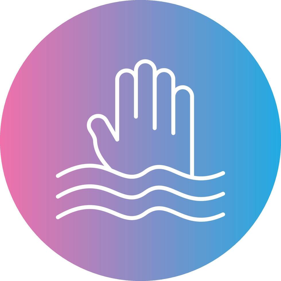 Sinking Line Gradient Circle Icon vector