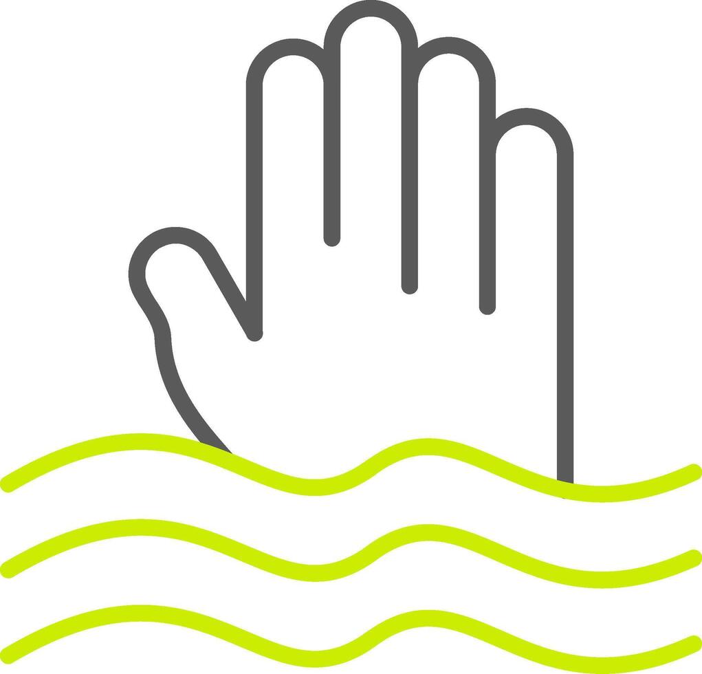 Sinking Line Two Color Icon vector