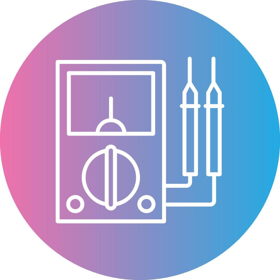 multímetro línea degradado circulo icono vector