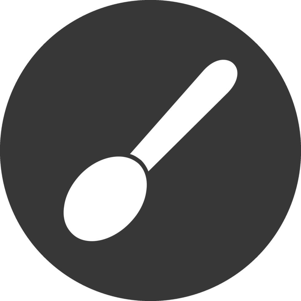 Spoon Glyph Inverted Icon vector