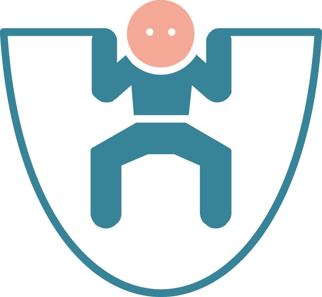 Skipping Glyph Two Color Icon vector