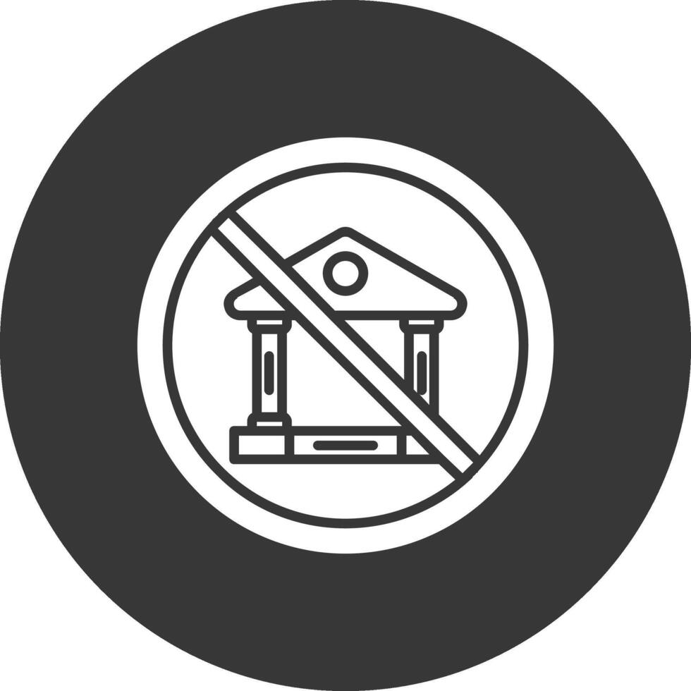 Prohibited Sign Glyph Inverted Icon vector