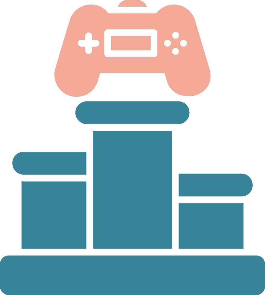 Podium Glyph Two Color Icon vector
