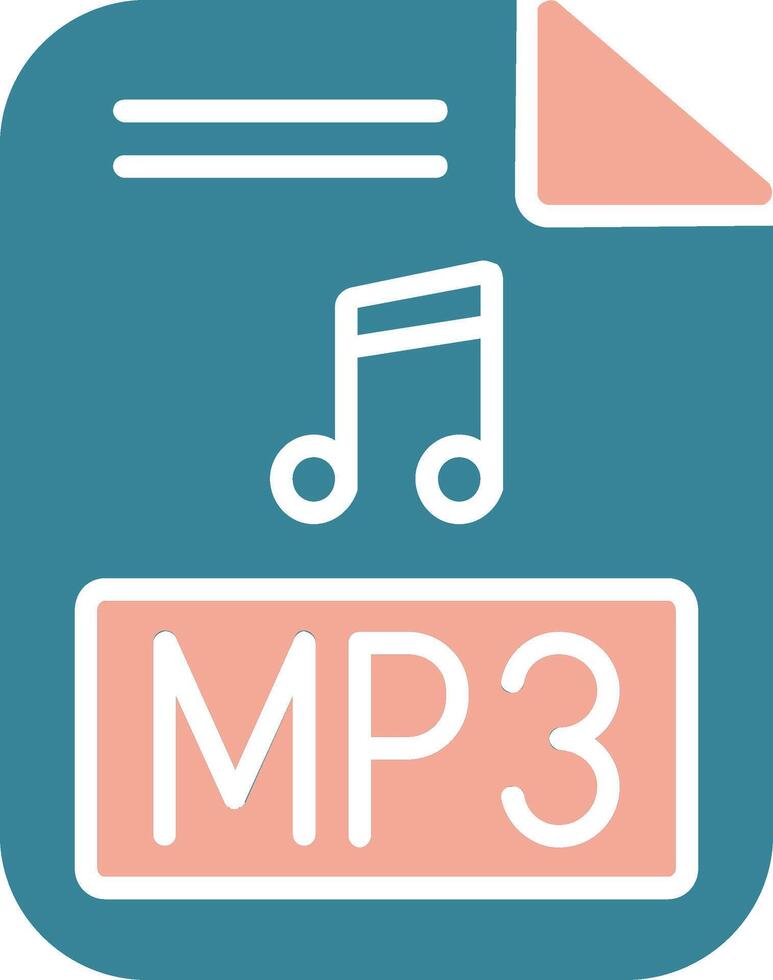 Mp3 Glyph Two Color Icon vector