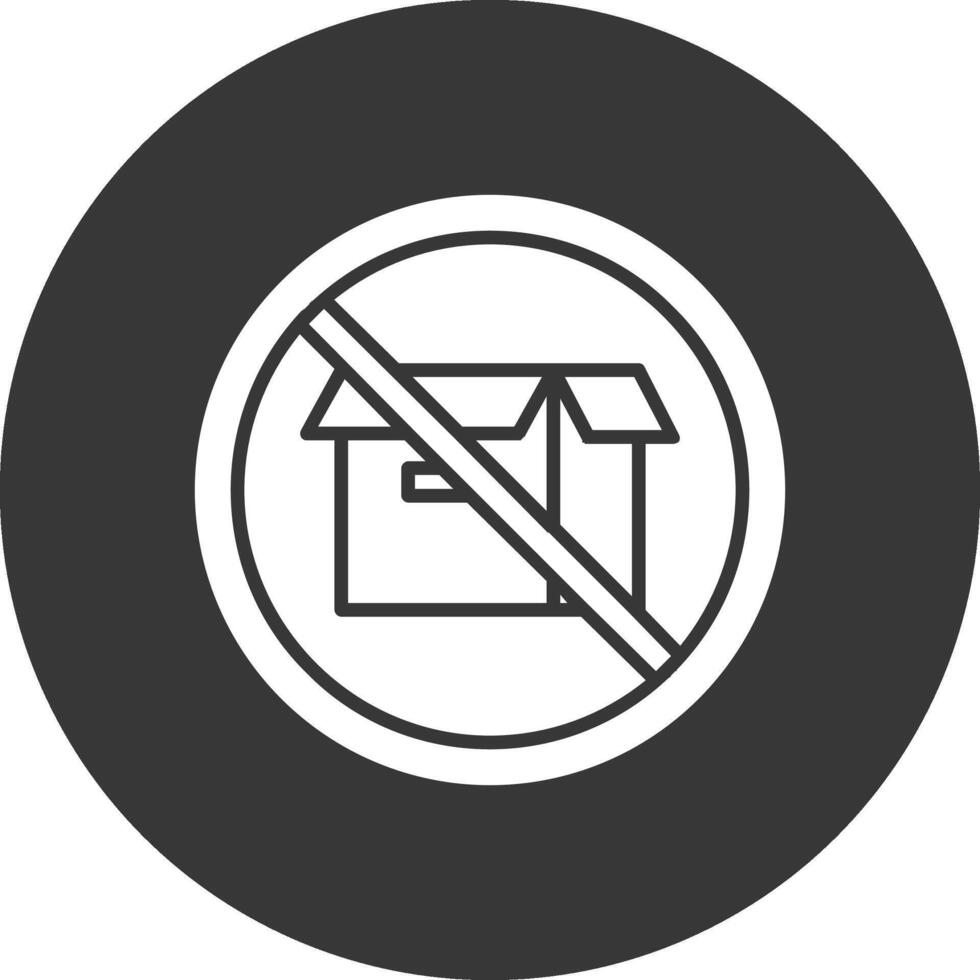 Prohibited Sign Glyph Inverted Icon vector